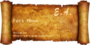 Egri Absa névjegykártya